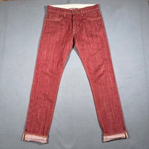 Civilianaire Japanese Selvage Denim Jeans Mens Size 29x34 Red‎ Slim Made in USA